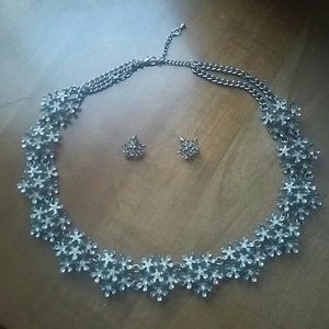 Snowflake Necklace Earring Set